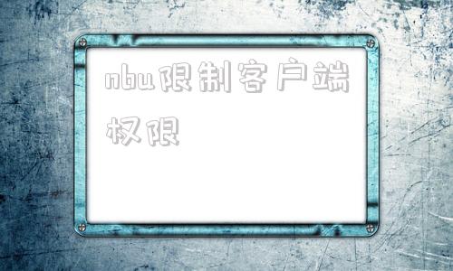 nbu限制客户端权限系统已到达最大授权用户限制easyconnect